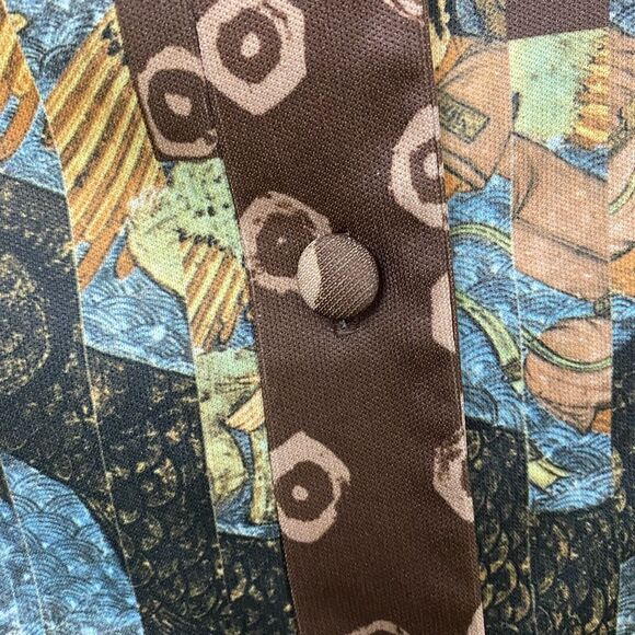 Toby George Vintage Asian Graphic Polyester Long Sleeve Disco Shirt Size 6 - Picture 6 of 16